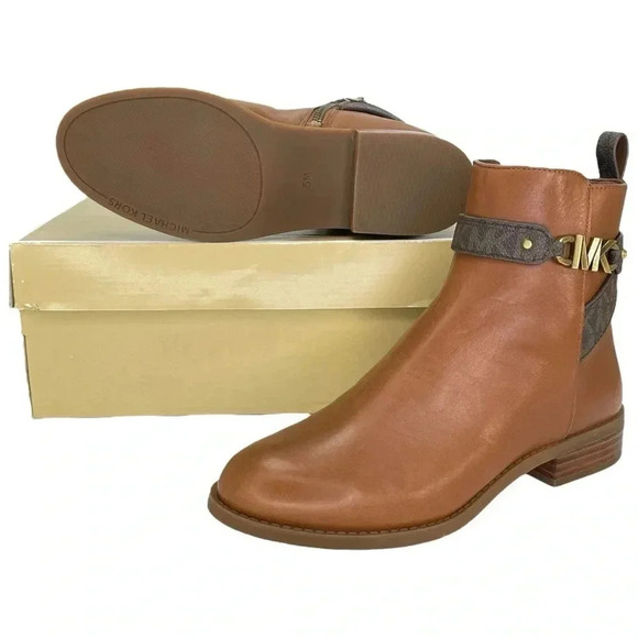 Michael Kors Farrah Saddle Leather Womens Ankle Boots Size 5M - Picture 11 of 13
